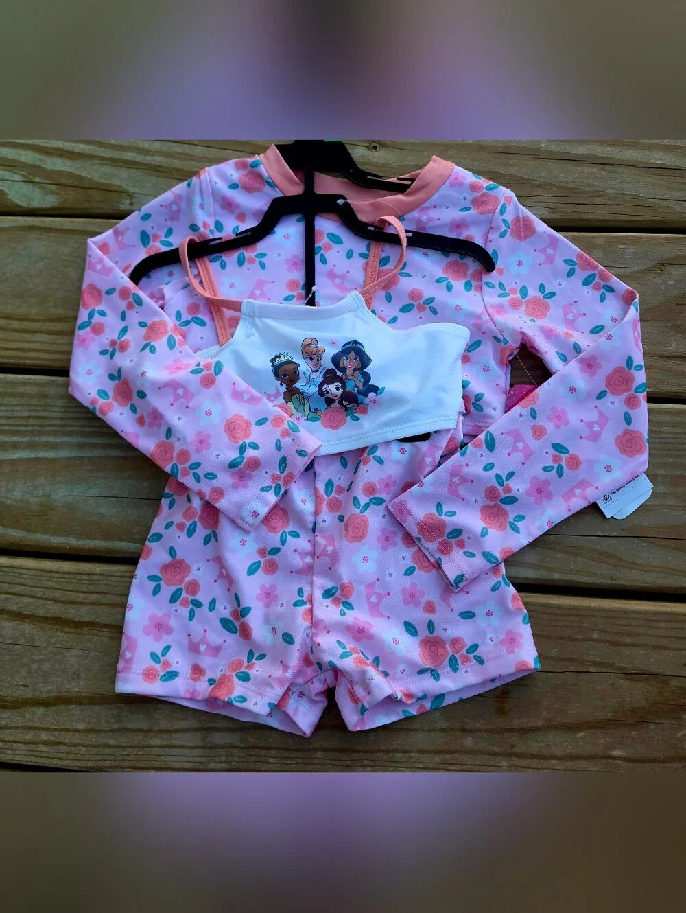 Princess Toddler Girl Rash Guard & Bikini Swimsuit